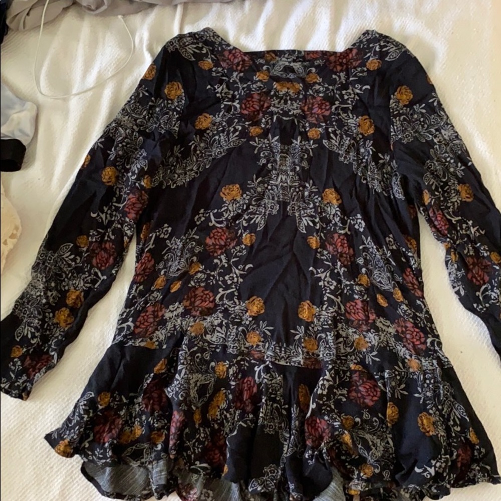 Free people!! Navy floral tunic